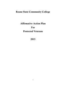 Roane State Community College  Affirmative Action Plan For