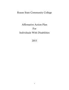 Roane State Community College  Affirmative Action Plan For