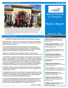 Weekly Report Monroe Chamber of Commerce