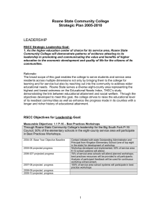 Roane State Community College Strategic Plan 2005-2010  LEADERSHIP