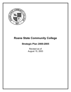 Roane State Community College Strategic Plan 2000-2005  Revised as of