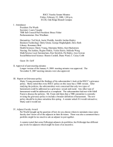 RSCC Faculty Senate Minutes Friday, February 22, 2008, 1:00 p.m.