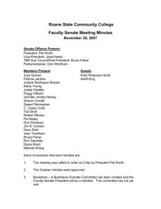 Roane State Community College Faculty Senate Meeting Minutes November 30, 2007