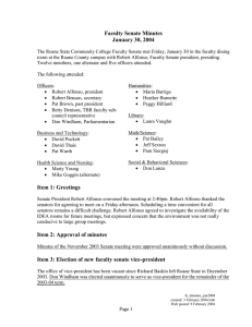 Faculty Senate Minutes January 30, 2004
