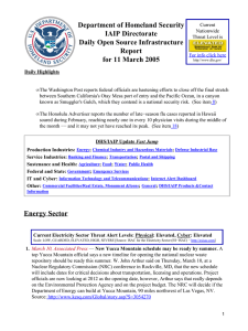 Department of Homeland Security IAIP Directorate Daily Open Source Infrastructure Report