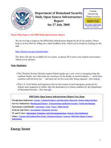 Department of Homeland Security Daily Open Source Infrastructure Report for 27 July 2005