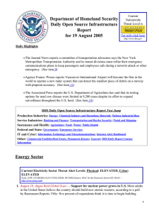 Department of Homeland Security Daily Open Source Infrastructure Report for 19 August 2005