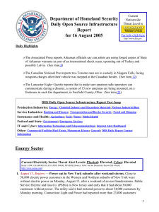 Department of Homeland Security Daily Open Source Infrastructure Report for 16 August 2005