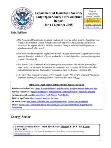 Department of Homeland Security Daily Open Source Infrastructure Report for 12 October 2005