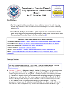 Department of Homeland Security Daily Open Source Infrastructure Report for 27 December 2005