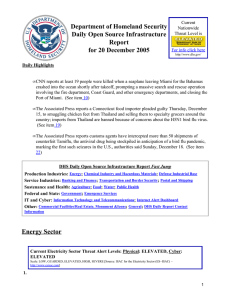 Department of Homeland Security Daily Open Source Infrastructure Report for 20 December 2005