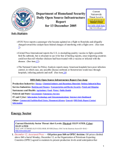 Department of Homeland Security Daily Open Source Infrastructure Report for 13 December 2005