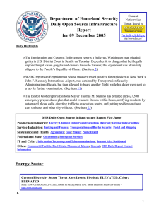 Department of Homeland Security Daily Open Source Infrastructure Report for 09 December 2005