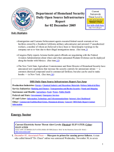 Department of Homeland Security Daily Open Source Infrastructure Report for 02 December 2005