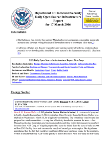 Department of Homeland Security Daily Open Source Infrastructure Report for 17 March 2006