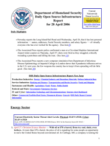 Department of Homeland Security Daily Open Source Infrastructure Report for 28 April 2006
