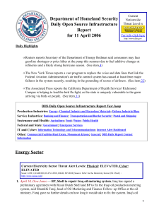 Department of Homeland Security Daily Open Source Infrastructure Report for 11 April 2006