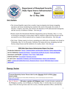 Department of Homeland Security Daily Open Source Infrastructure Report for 12 May 2006