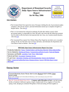 Department of Homeland Security Daily Open Source Infrastructure Report for 04 May 2006