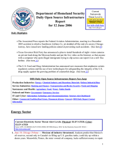 Department of Homeland Security Daily Open Source Infrastructure Report for 12 June 2006