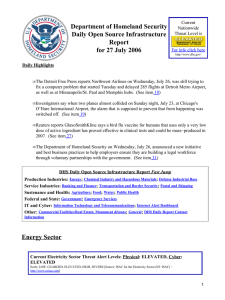 Department of Homeland Security Daily Open Source Infrastructure Report for 27 July 2006