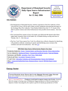 Department of Homeland Security Daily Open Source Infrastructure Report for 12 July 2006