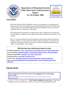Department of Homeland Security Daily Open Source Infrastructure Report for 18 October 2006