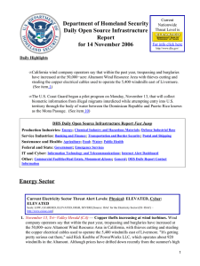 Department of Homeland Security Daily Open Source Infrastructure Report for 14 November 2006