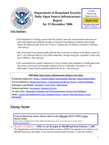 Department of Homeland Security Daily Open Source Infrastructure Report for 15 December 2006
