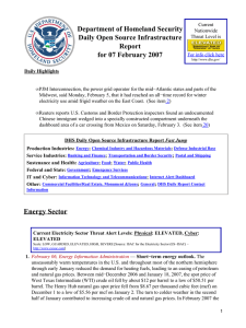Department of Homeland Security Daily Open Source Infrastructure Report for 07 February 2007