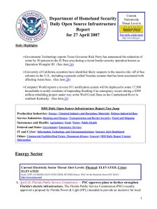 Department of Homeland Security Daily Open Source Infrastructure Report for 27 April 2007