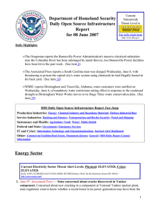 Department of Homeland Security Daily Open Source Infrastructure Report for 08 June 2007