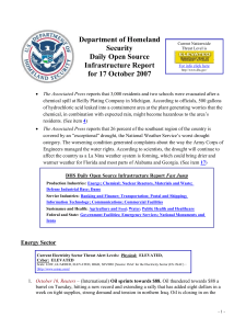 Department of Homeland Security Daily Open Source Infrastructure Report