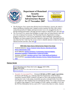 Department of Homeland Security Daily Open Source Infrastructure Report