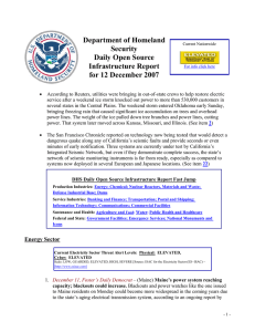 Department of Homeland Security Daily Open Source Infrastructure Report