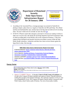 Department of Homeland Security Daily Open Source Infrastructure Report