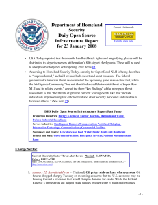 Department of Homeland Security Daily Open Source Infrastructure Report