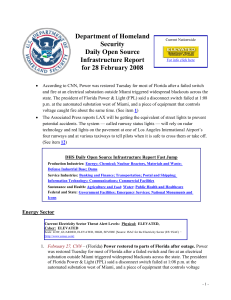 Department of Homeland Security Daily Open Source Infrastructure Report