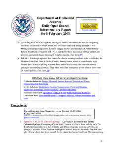 Department of Homeland Security Daily Open Source Infrastructure Report