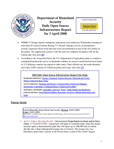Department of Homelan d Security Daily Open Source