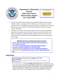 Department of Homeland  Security Daily Open Source