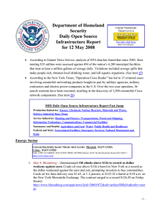 Department of Homeland Security Daily Open Source Infrastructure Report