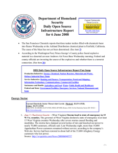 Department of Homeland Security Daily Open Source Infrastructure Report