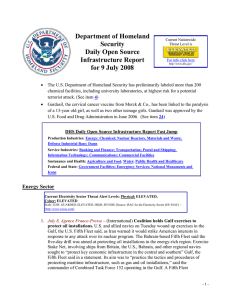 Department of Homeland Security Daily Open Source Infrastructure Report