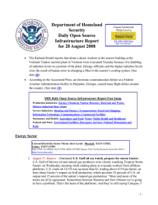 D epartment of Homeland Security Daily Open Source