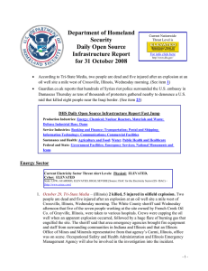 Department of Homeland Security Daily Open Source Infrastructure Report