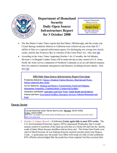 Department of Homeland Security Daily Open Source Infrastructure Report