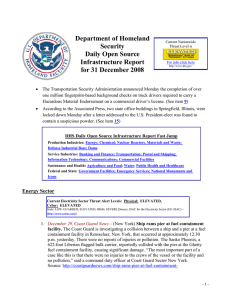 Department of Homeland Security Daily Open Source Infrastructure Report