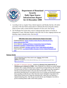 Department of Homeland Security Daily Open Source Infrastructure Report