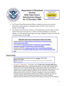 Department of Homeland Security Daily Open Source Infrastructure Report